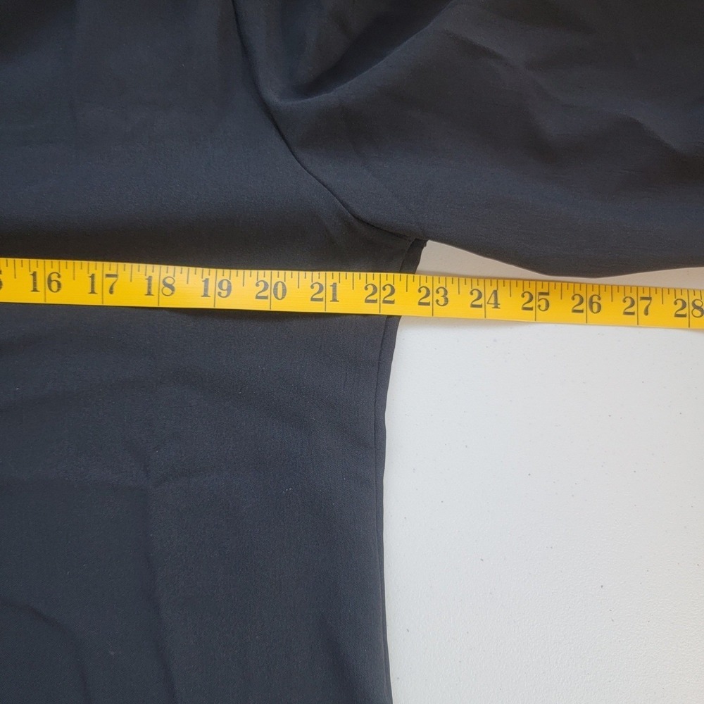 Vintage Moyabo Tie Neck Blouse Women Large Black Roll Tab Sleeve Chiffon Career - Picture 7 of 11